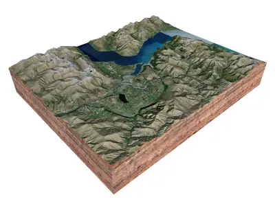 Queenstown Terrain New Zealand 3D model