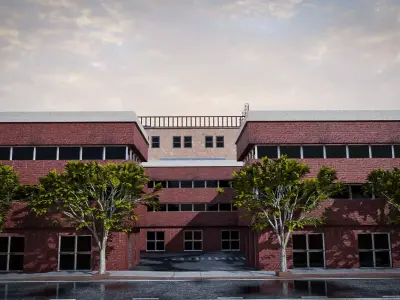 URBAN CITY BUILDING 4 Low-poly 3D model
