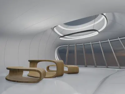 Sci fi interior 3D model