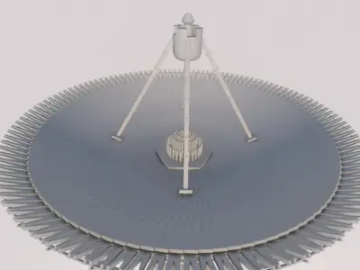 Big Satellite Antenna Rotate and Tilt Rigged 3D model