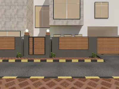 GATE - ENTRANCE DOOR Low-poly 3D model