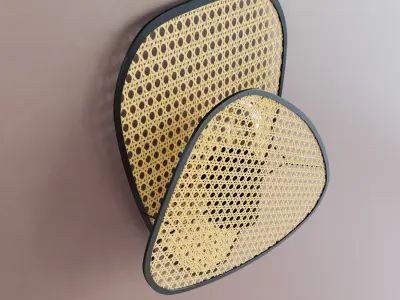 WALL LIGHT RATTAN DOUBLE 3D model