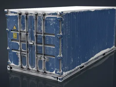 CONTAINER BLUE Low-poly 3D model