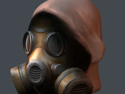 gas mask Helmet scifi military combat 3d futuristic technology Low-poly 3D model