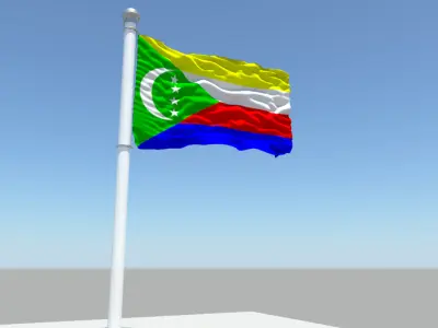 Comoros flag 3D model