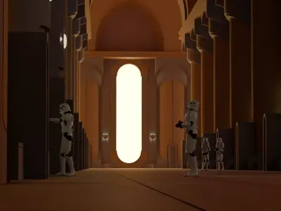 Jedi Temple Hallway Pack 3D model