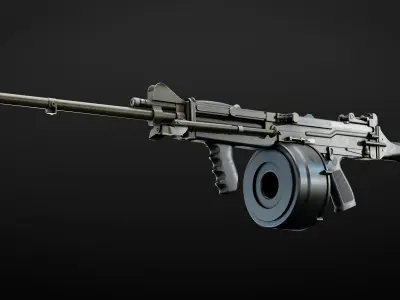 U100 Section Assault Weapon Low-poly 3D model
