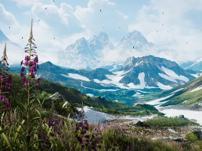 Alpine Environment - Unity 2017 Project Low-poly 3D model