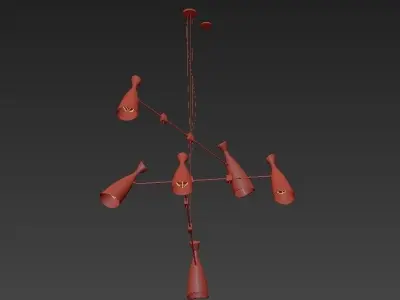 Replica lamp with wire hanging from it 3D model
