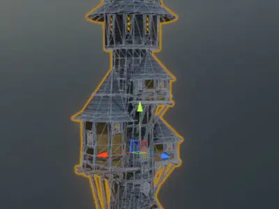 Wizard Tower Low-poly 3D model