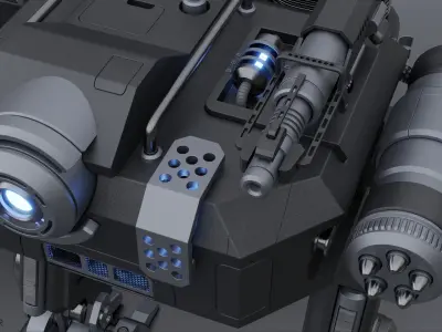Sci-Fi Combat Mech - FK rigged 3D model