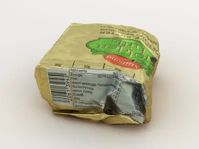 Butter gold wrapper 3D model