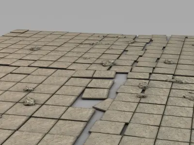Stone floor module Low-poly 3D model