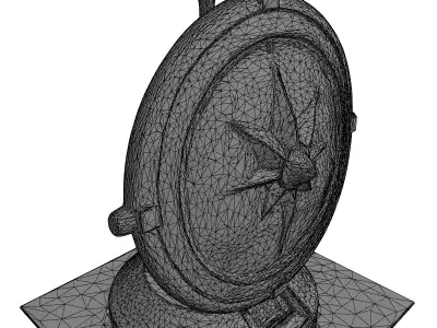 Sleek Digital Compass Navigation Device Low-poly 3D model