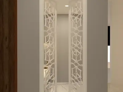CNC Jali Door Low-poly 3D model