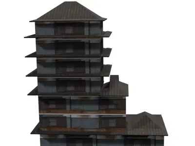 Edo Japanease Building - Super Lowpoly Low-poly 3D model