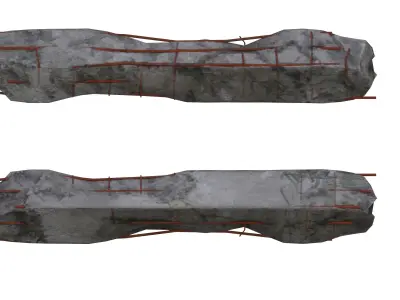 Broken Concrete Pillars Pack Low-poly 3D model