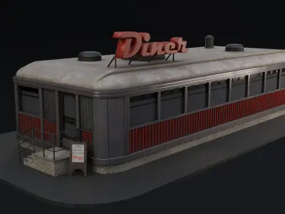 Diner Low-poly 3D model