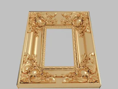 Classic frame of luxurious gold interior inlaid gold leaf CNC Texture get