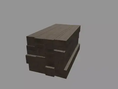 Wood stack Low-poly 3D model