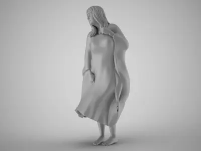 Lonely Middle Aged Woman 3D print model