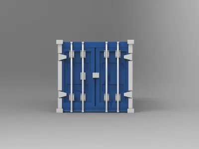 Shipping Container Low-poly 3D model 5