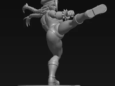 High Poly Street Fighter Cammy White 3D STL File 3D print model