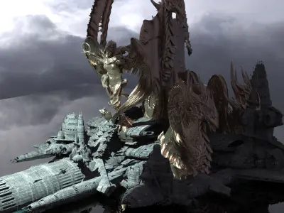 Colossal Babylonian Temple Structures Ship 3D model