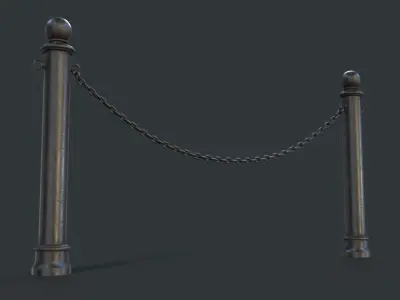 Street Bollard 03 PBR Game Ready Low-poly 3D model