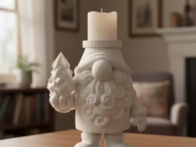 Whimsical Gnome Tealight Candle Holder 3D print model