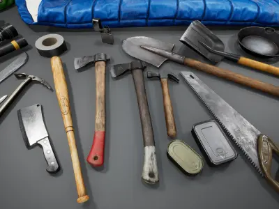 Survival Items V2 UE4 Low-poly 3D model