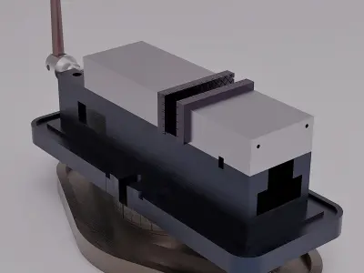 Bench Vice Low-poly 3D model