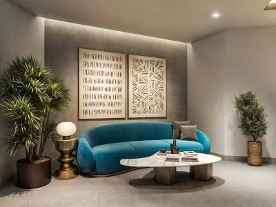 Office interior Reception Lobby scene 3D model