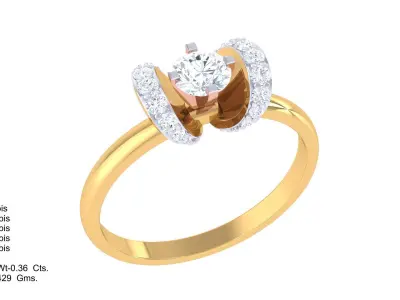 Women Ring  Render 3dm STL OBJ FBX Details 3D print model 307