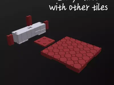 Medieval Floor to Wall Connector Tile Snap-Fit Modular print 3D print model