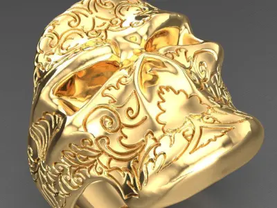 Light Gold Diamond Men Ring 2MR050 3D model