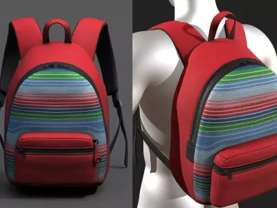 Backpack Camping Generic Color 3d  Low-poly 3D model
