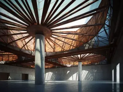 Huge Lobby Of A Gallery Or A Majestic Building 3D model