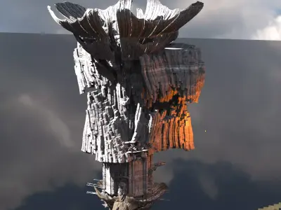 Sci Fi Sith mushroom facility Kitbash  3D model