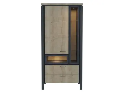 Cabinet tall with doors and drawers 3D model