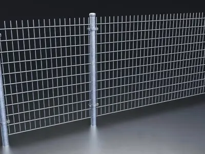 Metal Fence Panel Low-poly 3D model