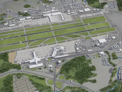 Sheremetyevo International Airport - SVO Low-poly 3D model