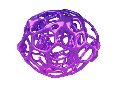 Abstract Shape Broken Nanotubes v1 004 Low-poly 3D model