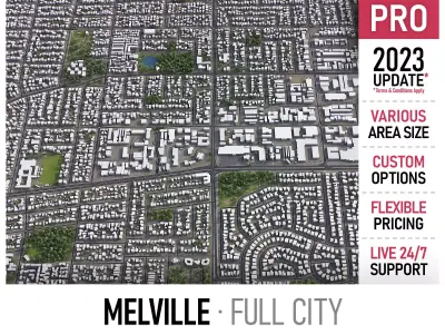 Melville - 3D City Model Low-poly 3D model