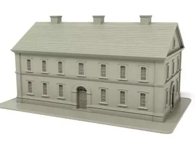 Train station building 3D print model