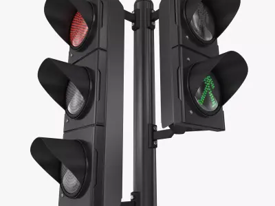 Traffic Light Low-poly 3D model