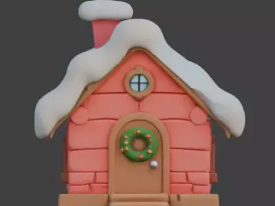 Santa Claus North Pole Cabin 3D Model Low-poly 3D model