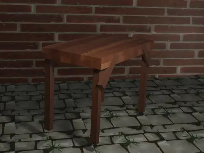 Simple Furniture with floor and wall Free 3D model