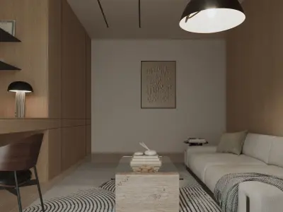 Interior scene bedroom 3D model