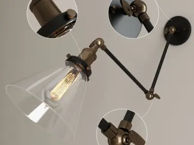 Sconce Loft Industrial Glass 3D model